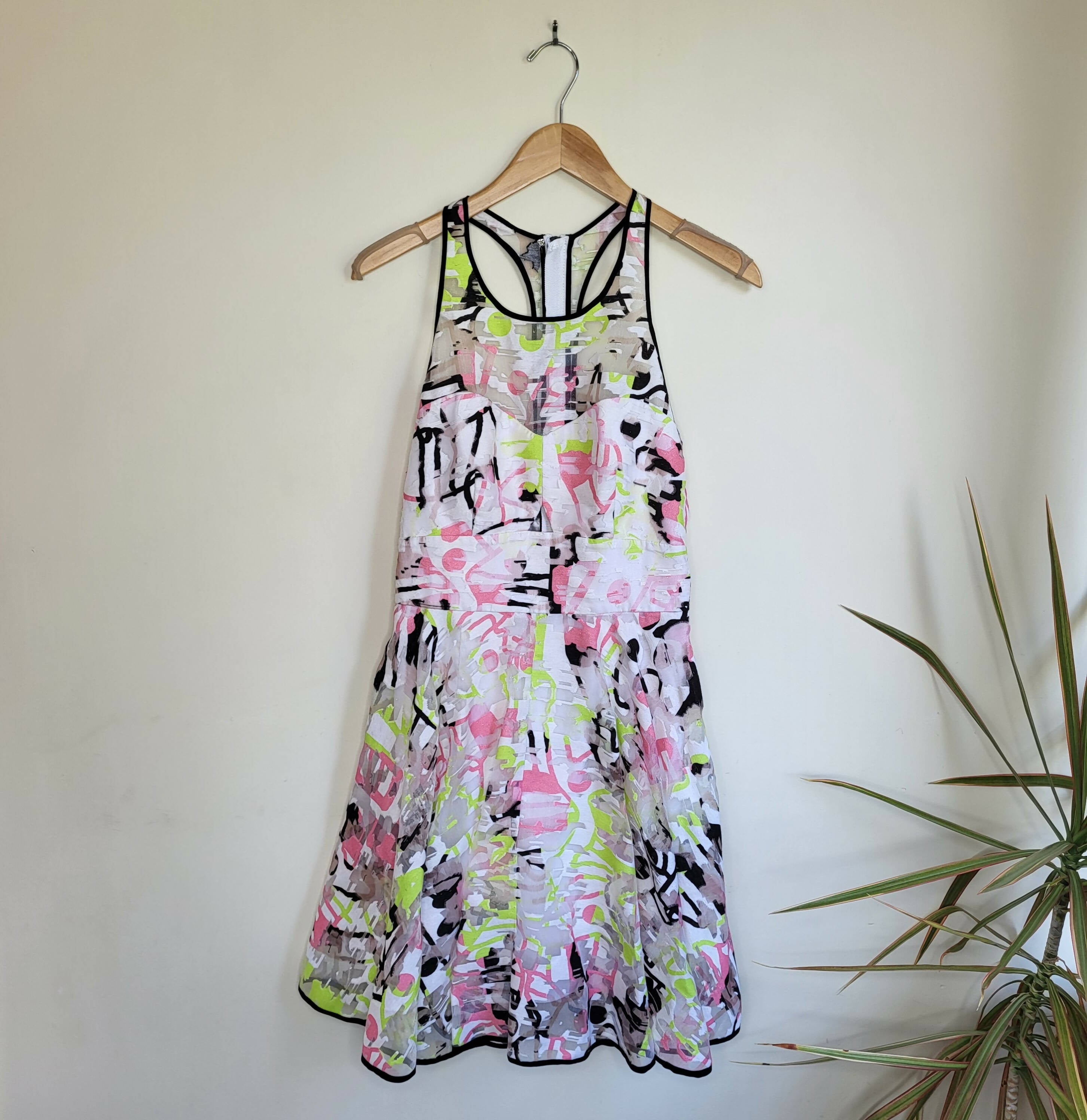 Milly Sleeveless Cut-Out Back Floral Dress - Floral - White Multi/Multi