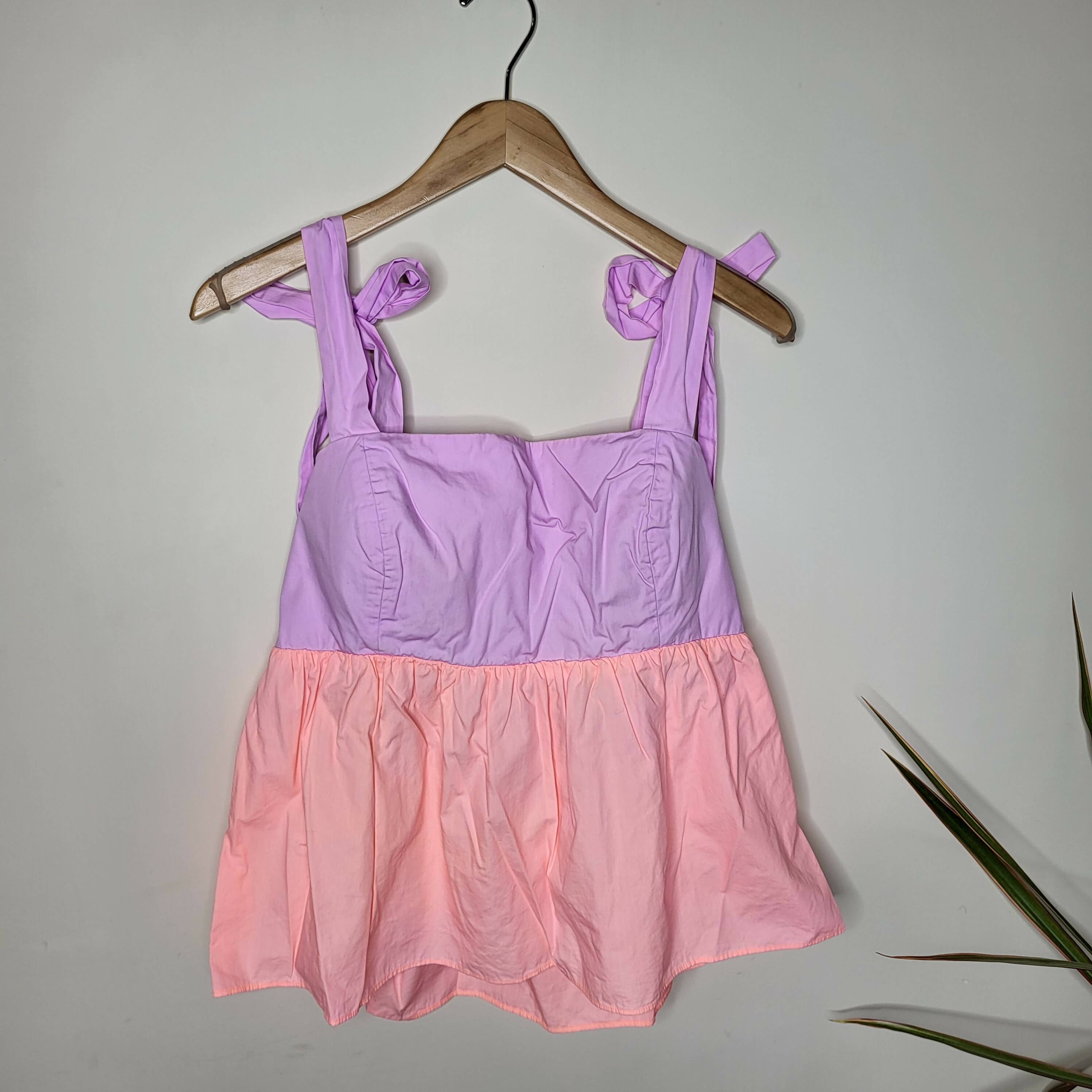 Lilly Pulitzer Anlee Tie Sleeve Colorblock Top - Colorblock - Purple Multi/Purple Iris Pb Bellini Colorblock