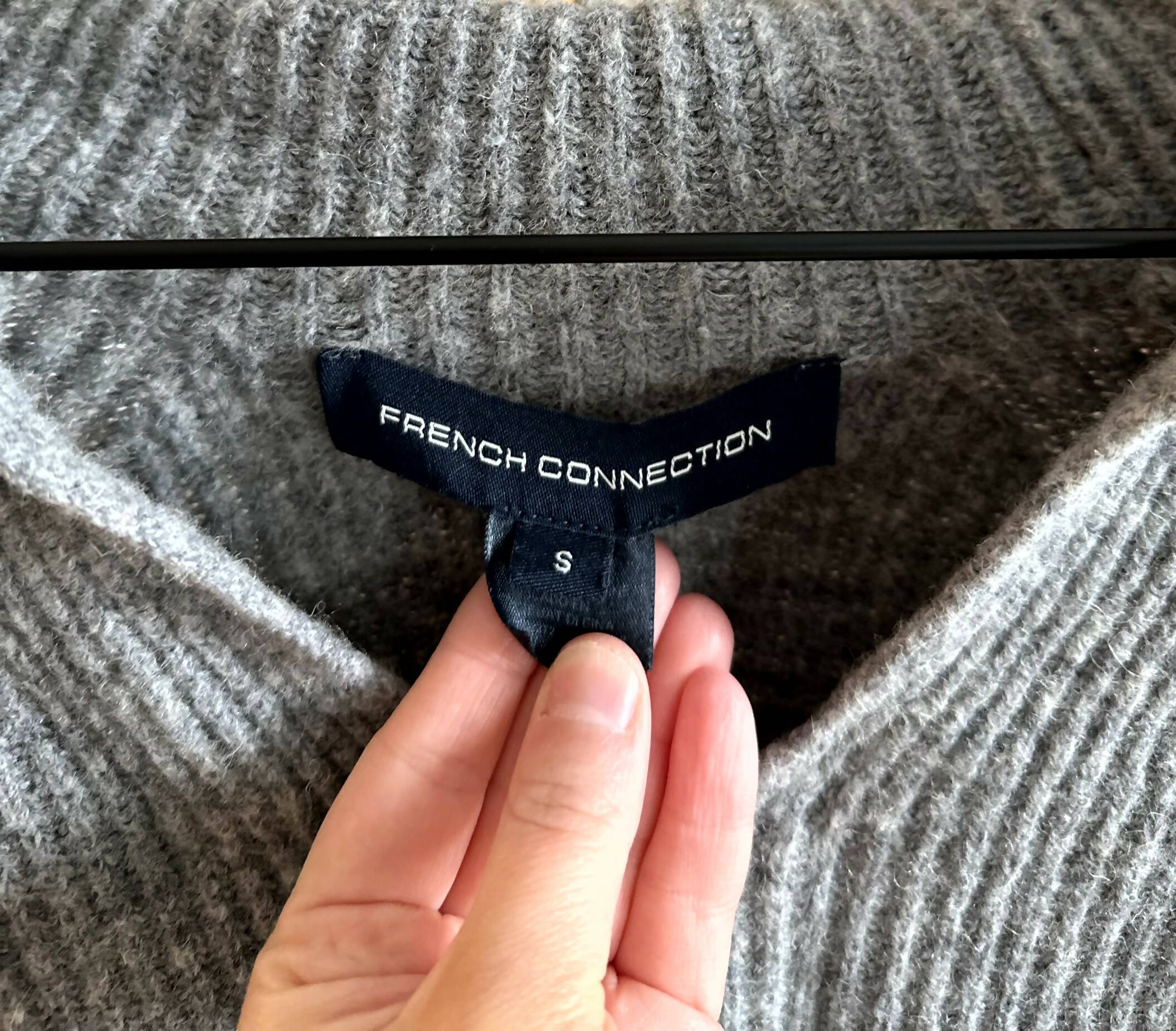 French Connection V-neck Shawl Collar Sweater