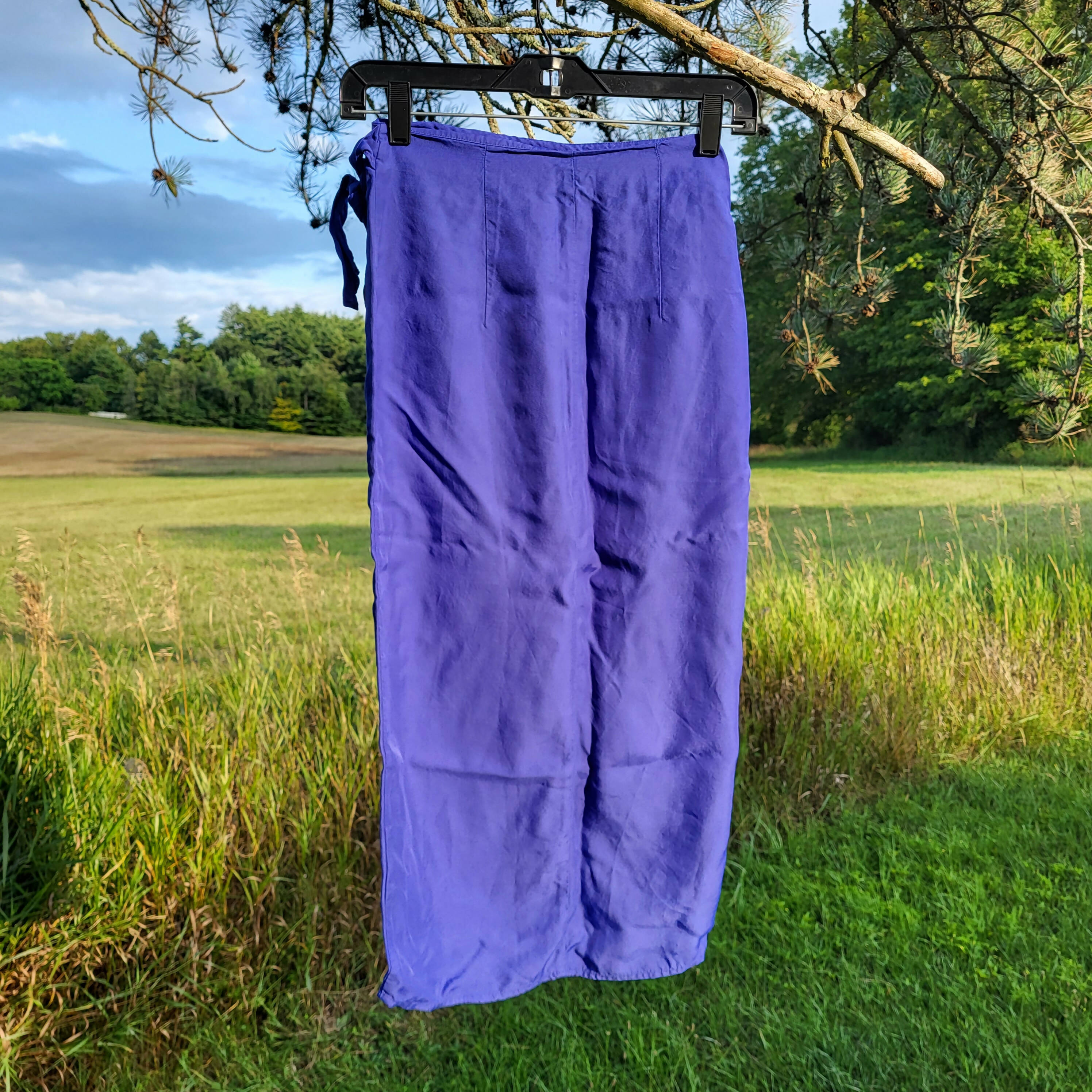 French Connection Side Tie Midi Skirt - /Blue - 4