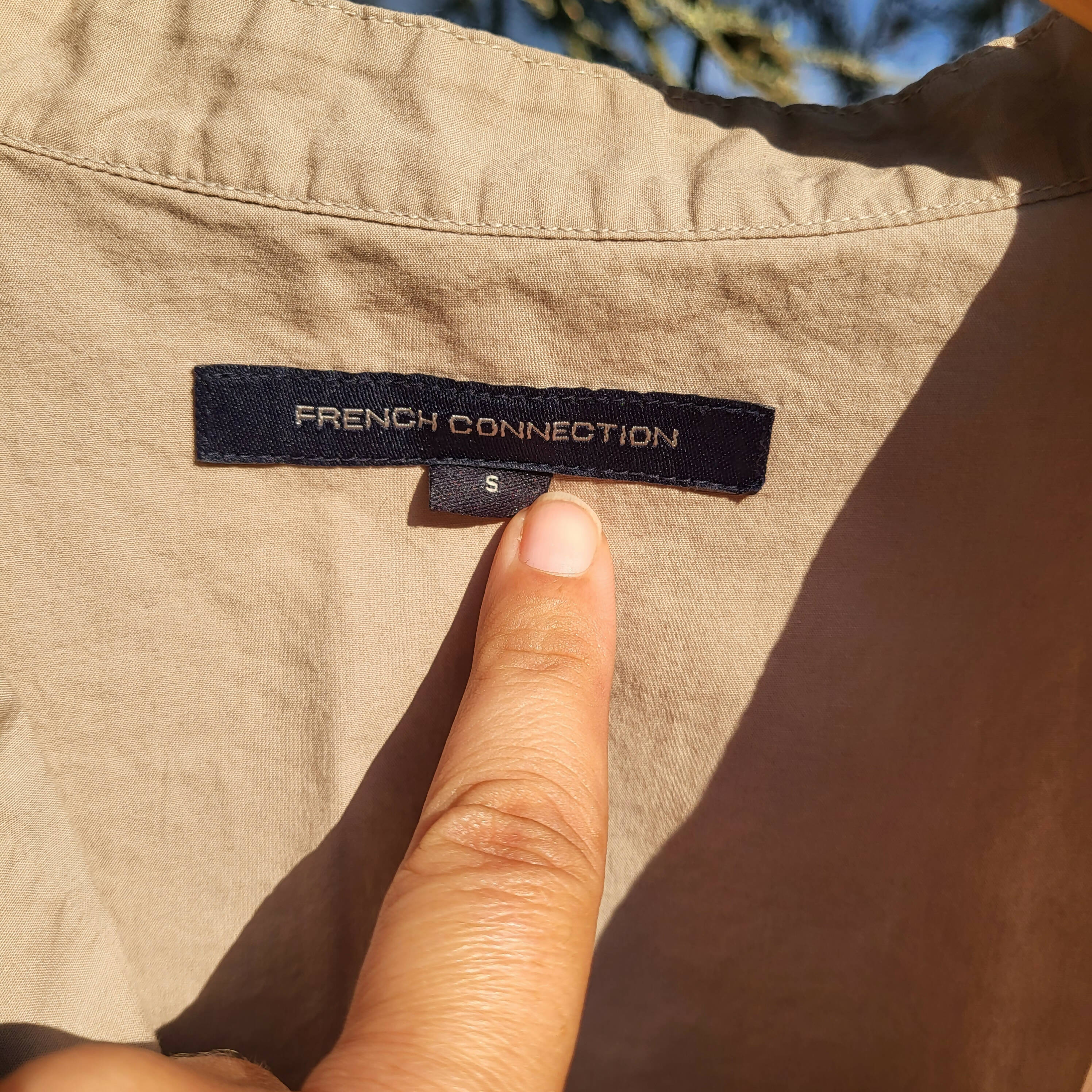 French Connection Adoni Drawstring Waist Shirtdress - /Beige - S