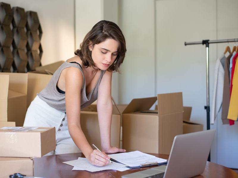 Supplier at her desk publishing a lot