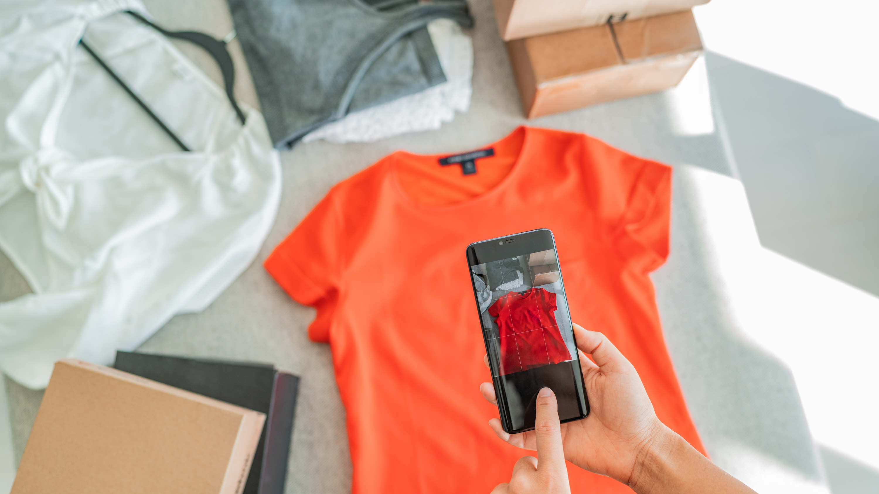 Wholesale buyer inspecting Liquidation Cosmetics inventory