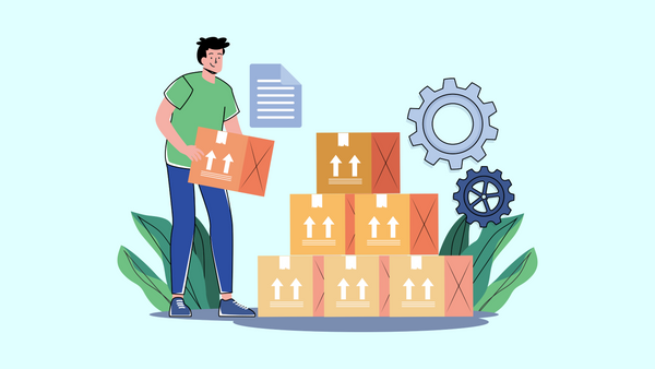 Reseller stacking bulk cartons for resale