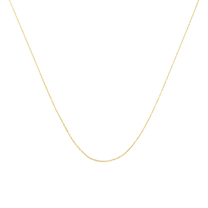 Haus of Brilliance Solid 10K Yellow Gold 0.5mm Slim and Dainty Unisex 18&quot; Rope Chain Necklace