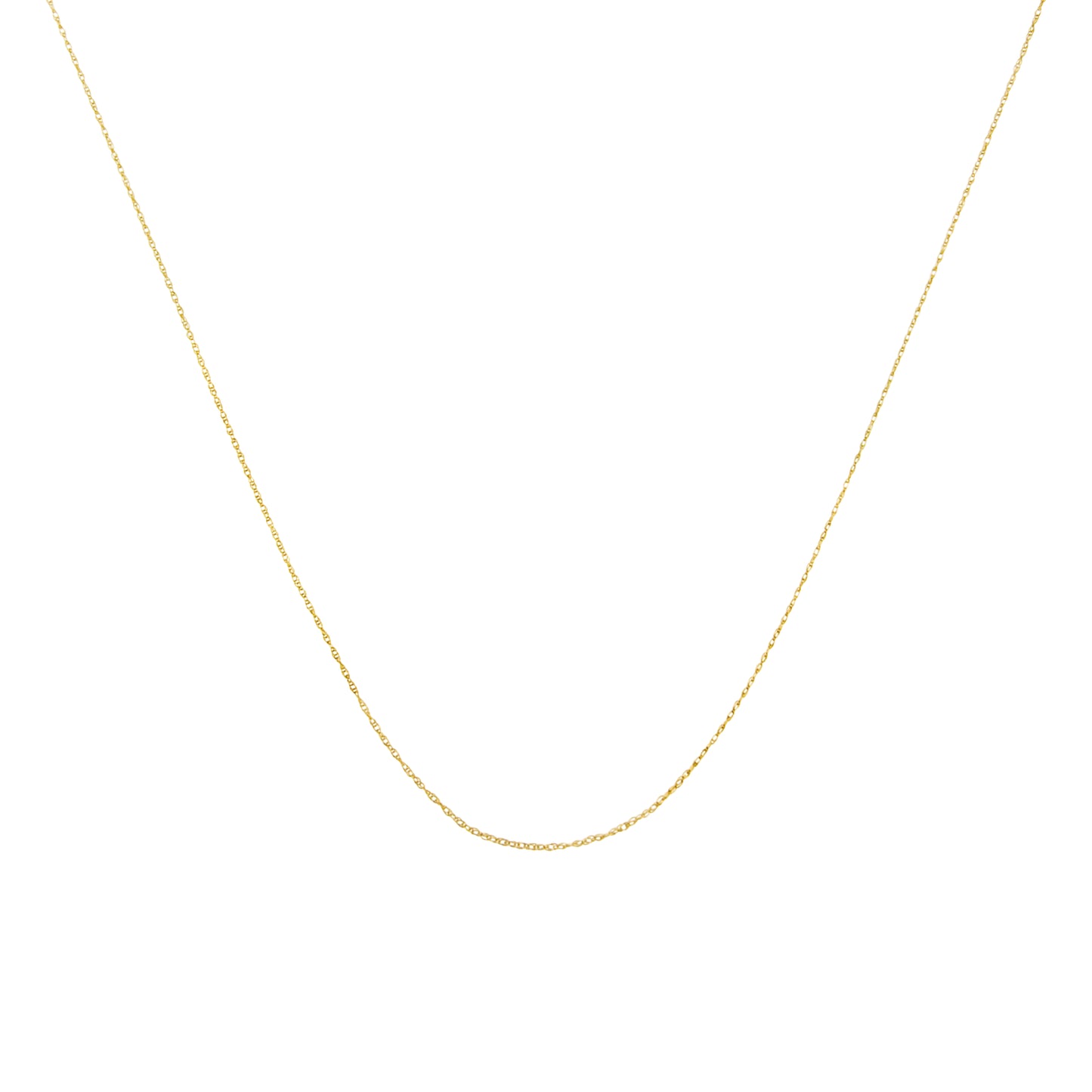 Haus of Brilliance Solid 10K Yellow Gold 0.5mm Rope Chain Necklace. Unisex Chain - Size 20" Inches