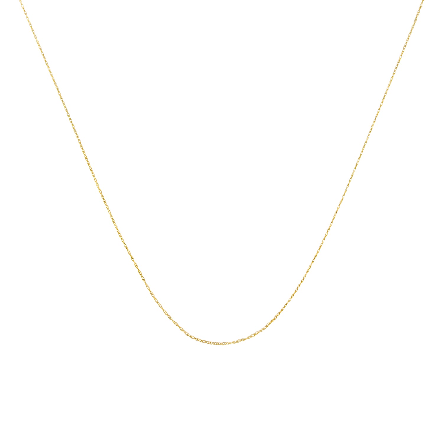 Haus of Brilliance Solid 10K Yellow Gold 0.5mm Rope Chain Necklace. Unisex Chain - Size 20&quot; Inches