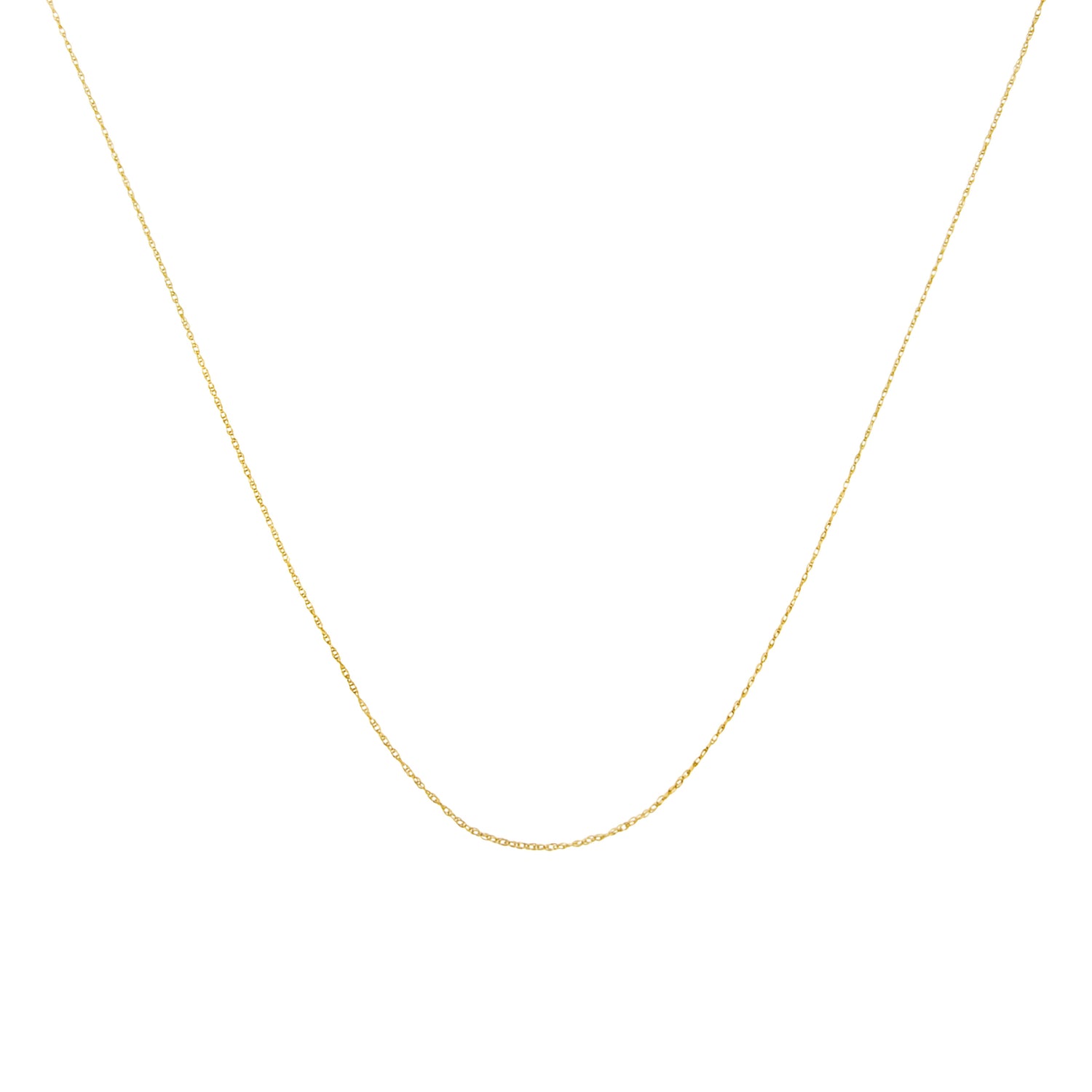 Haus of Brilliance Solid 10K Yellow Gold 0.5mm Rope Chain Necklace. Unisex Chain - Size 20&quot; Inches