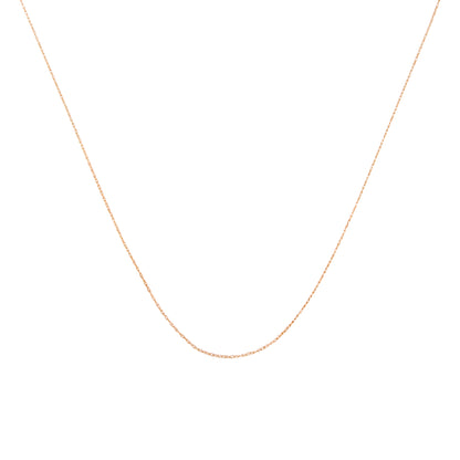 Haus of Brilliance Solid 10K Rose Gold 0.5mm Rope Chain Necklace. Unisex Chain - Size 18&quot; Inches