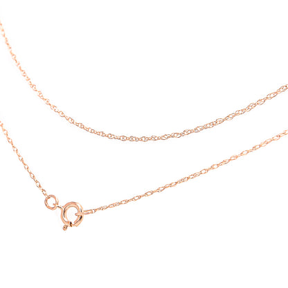 Haus of Brilliance Solid 10K Rose Gold 0.5mm Rope Chain Necklace. Unisex Chain - Size 18&quot; Inches