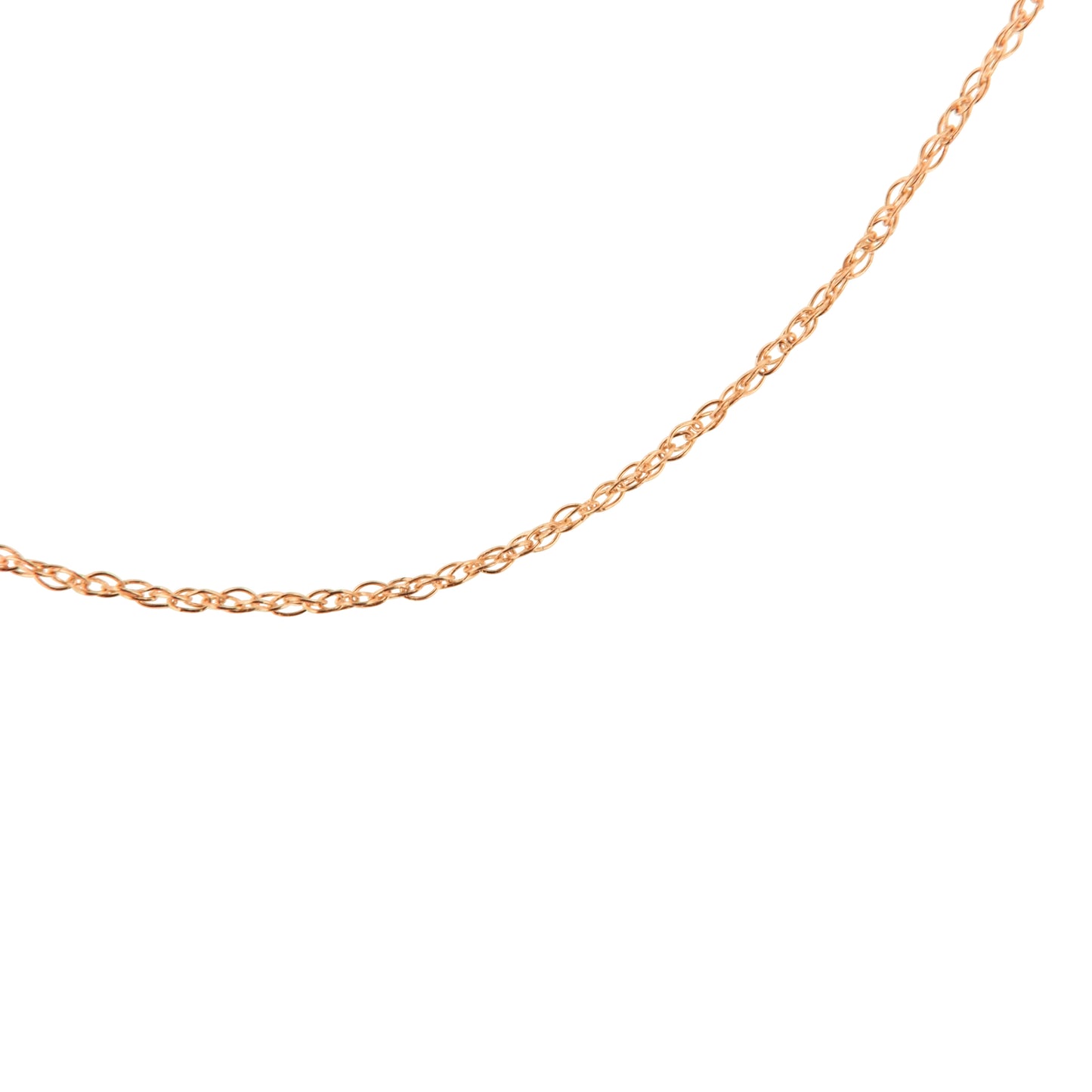 Haus of Brilliance Solid 10K Rose Gold 0.5mm Rope Chain Necklace. Unisex Chain - Size 18" Inches