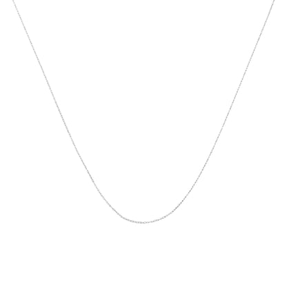 Haus of Brilliance Solid 10K White Gold 0.5mm Rope Chain Necklace. Unisex Chain - Size 18&quot; Inches