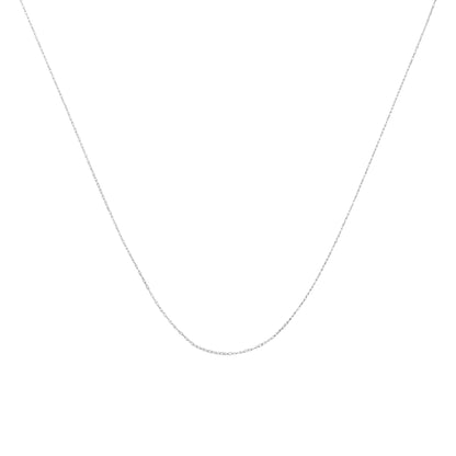 Haus of Brilliance Solid 10K White Gold 0.5mm Rope Chain Necklace. Unisex Chain - Size 20&quot; Inches