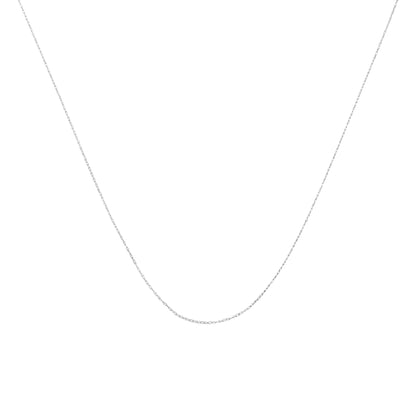 Haus of Brilliance Solid 10K White Gold 0.5mm Rope Chain Necklace. Unisex Chain - Size 16&quot; Inches