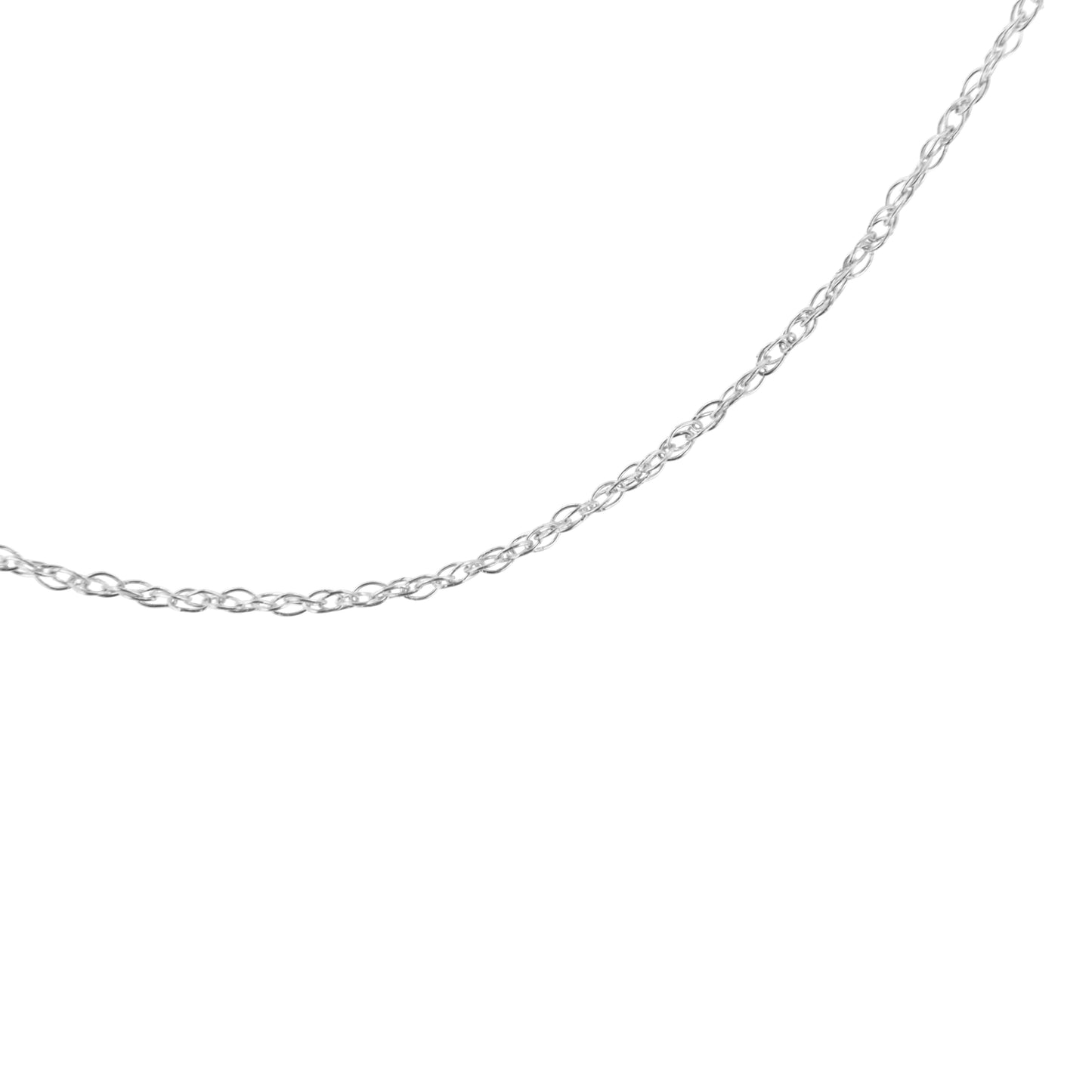 Haus of Brilliance Solid 10K White Gold 0.5mm Rope Chain Necklace. Unisex Chain - Size 18" Inches