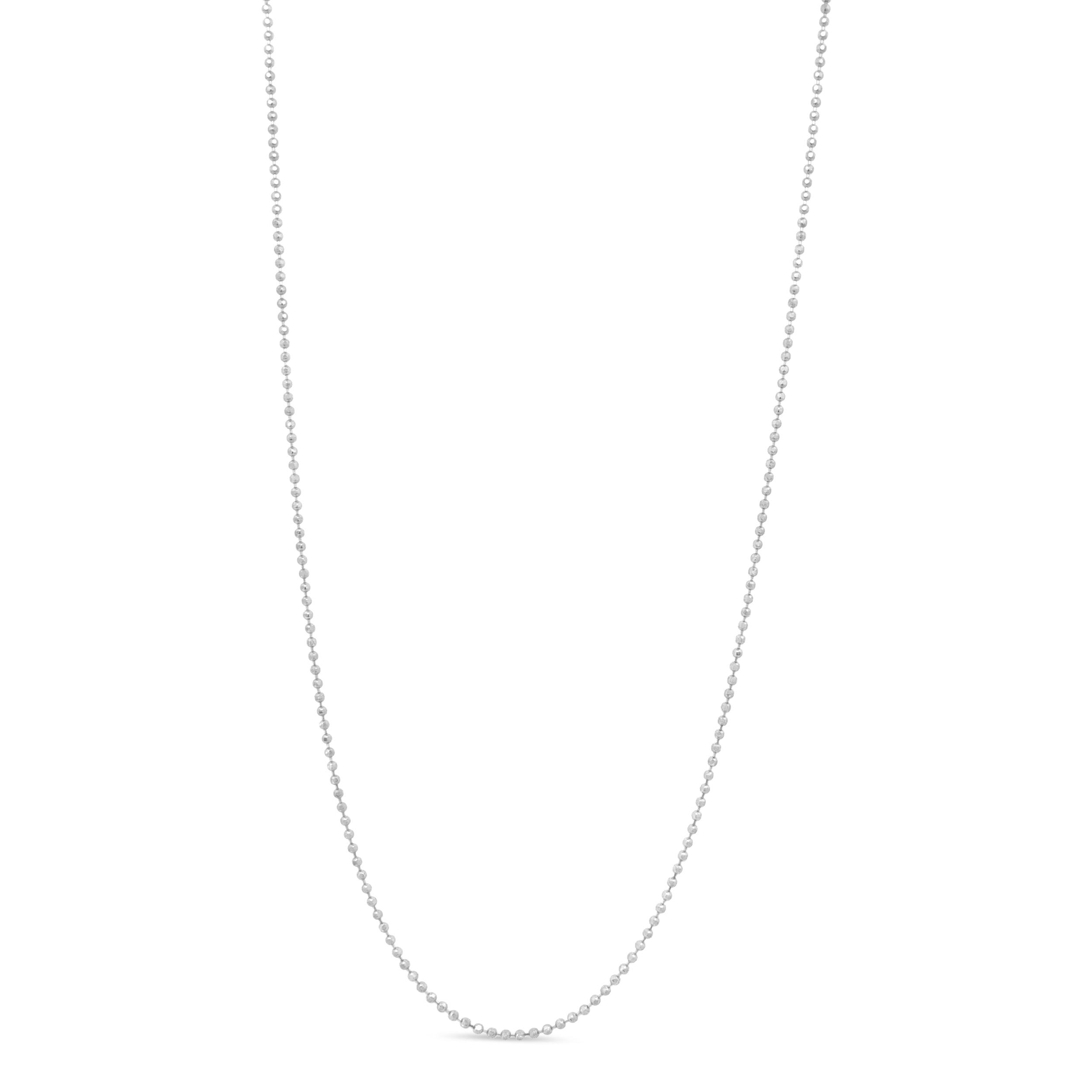 .925 Sterling Silver 0.7mm Slim and Dainty Unisex 18&quot; Inch Ball Bead Chain Necklace