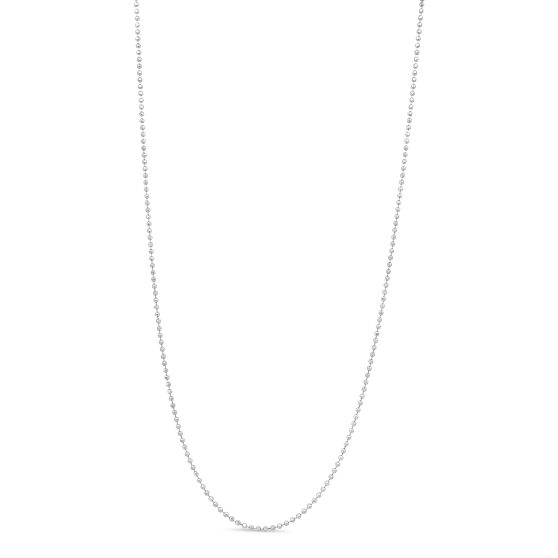 .925 Sterling Silver 0.7mm Slim and Dainty Unisex 18&quot; Inch Ball Bead Chain Necklace