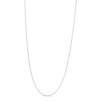 .925 Sterling Silver 0.7mm Slim and Dainty Unisex 18&quot; Inch Ball Bead Chain Necklace