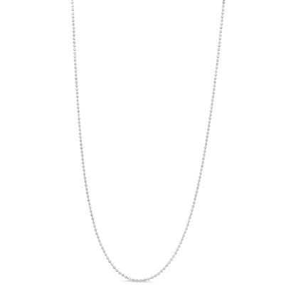 Haus of Brilliance .925 Sterling Silver 0.7mm Slim and Dainty Unisex 18&quot; Inch Ball Bead Chain Necklace