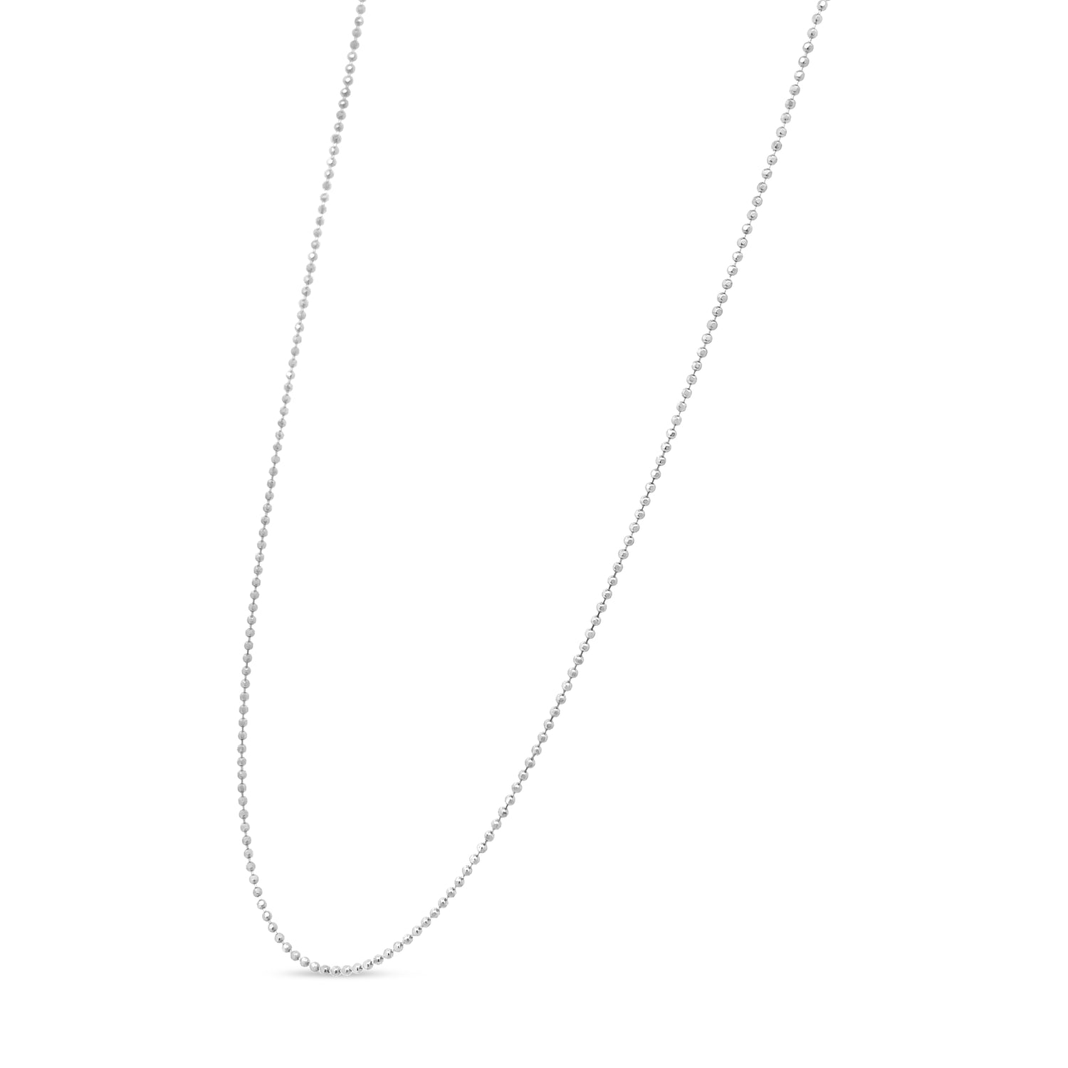 .925 Sterling Silver 0.7mm Slim and Dainty Unisex 18&quot; Inch Ball Bead Chain Necklace