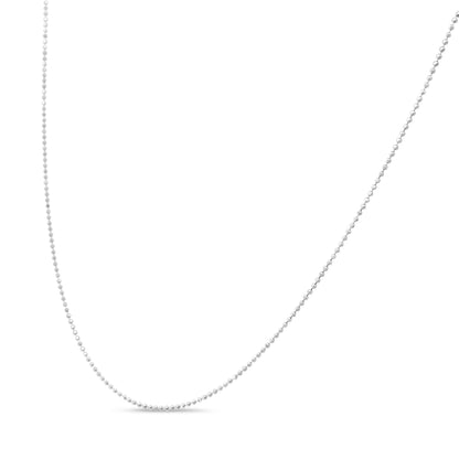 .925 Sterling Silver 0.7mm Slim and Dainty Unisex 18&quot; Inch Ball Bead Chain Necklace