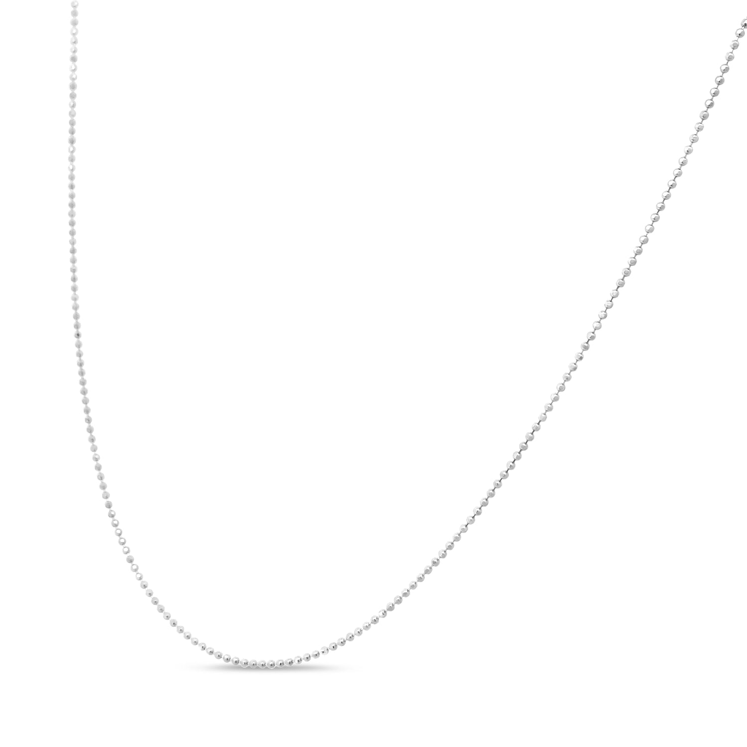 Haus of Brilliance .925 Sterling Silver 0.7mm Slim and Dainty Unisex 18&quot; Inch Ball Bead Chain Necklace