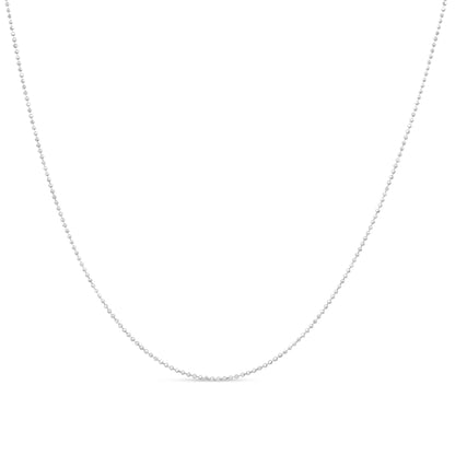 Haus of Brilliance .925 Sterling Silver 0.7mm Slim and Dainty Unisex 18&quot; Inch Ball Bead Chain Necklace
