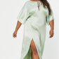 Asos Mint Satin Tie Front Maxi / 2XL