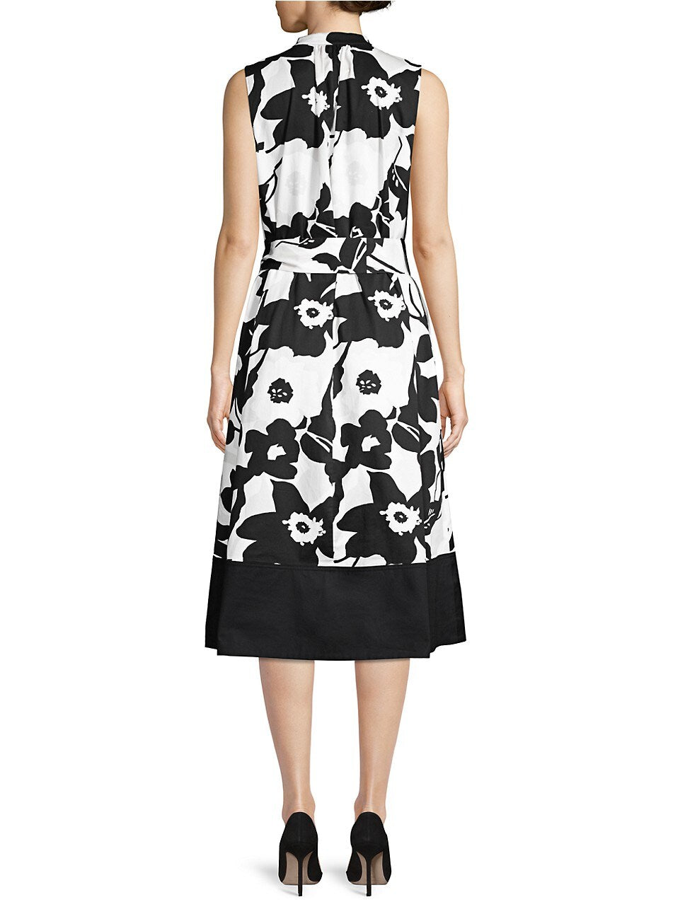 Natori Garden Mandarin Dress - Floral - Black Multi/Neutral Black - S