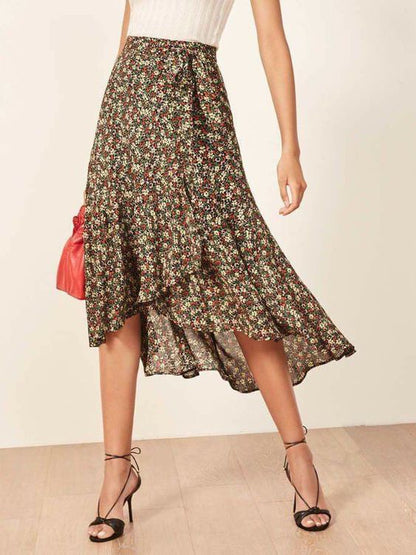 Reformation Floral Wrap Asymmetrical Maxi Skirt