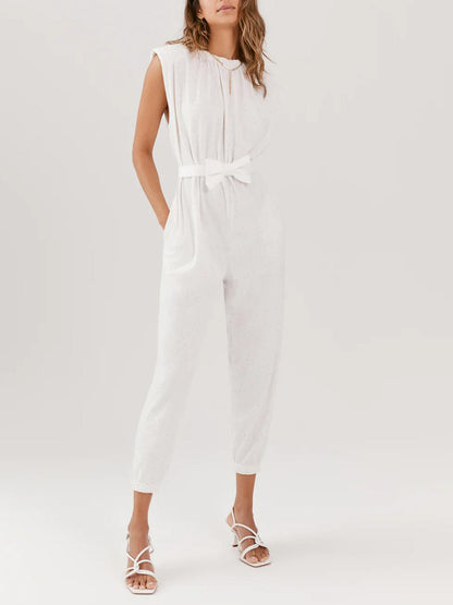 Something Navy Nikki Jumpsuit - /White