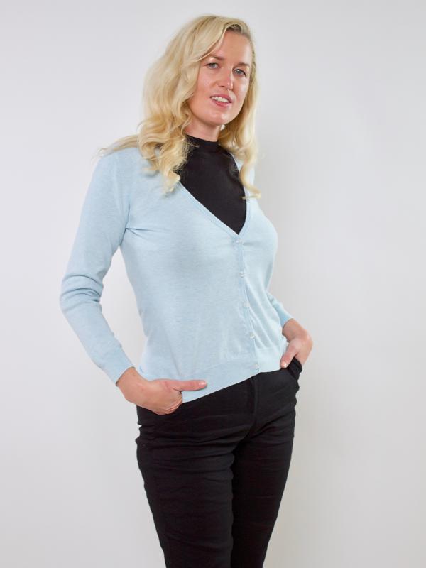 Southern Tide Long Sleeve V-Neck Lightweight Cardigan - /Blue - S