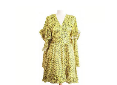 Preen By Thornton Bregazzi Rylee Ruffle Dress - Geometric - Yellow Multi/Yellow Tetris - M