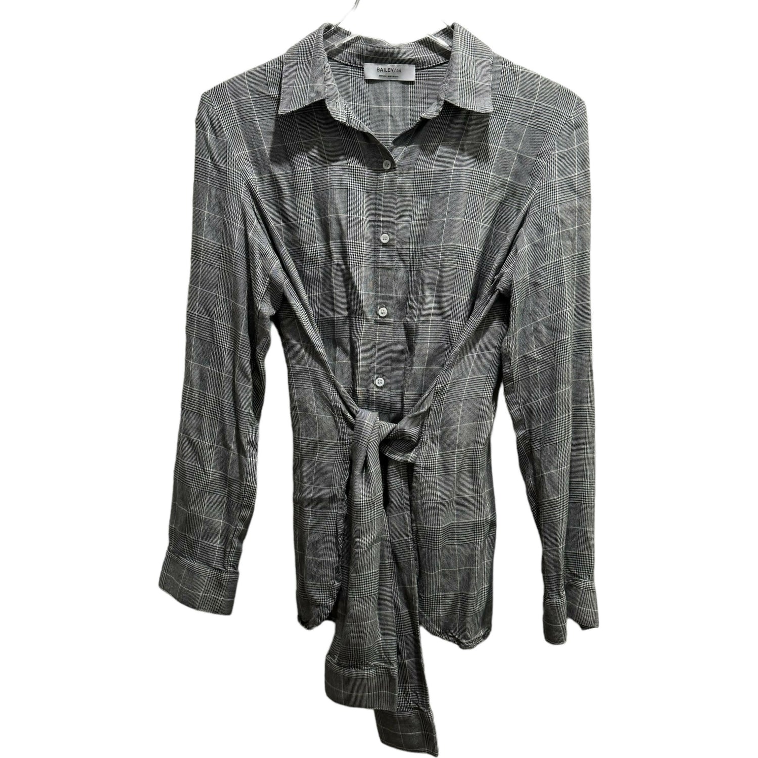 Bailey 44 Hold Me Tight Tie Button-Down Shirt - Plaid - Gray Multi/Plaid - M