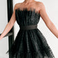 Main Strip Black Tulle Heart Dress / S