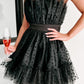 Main Strip Black Tulle Heart Dress / S