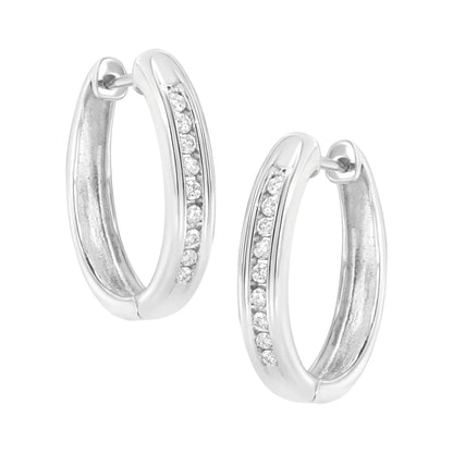 Haus of Brilliance .925 Sterling Silver 1/4 Cttw Lab Grown Diamond Hoop Earring (F-G Color, VS2-SI1 Clarity)
