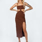 Princess Polly Brown Cut Out Midi Dress