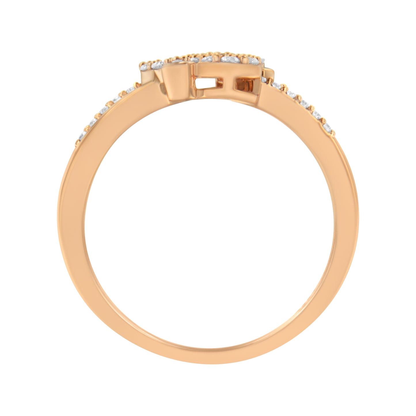 Haus of Brilliance 14K Rose Gold Plated .925 Sterling Silver 1/2 Cttw Diamond Scatter Composite Bypass Ring (I-J Color, I1-I2 Clarity) - Size 7