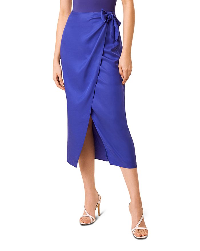 French Connection Side Tie Midi Skirt - /Blue - 4