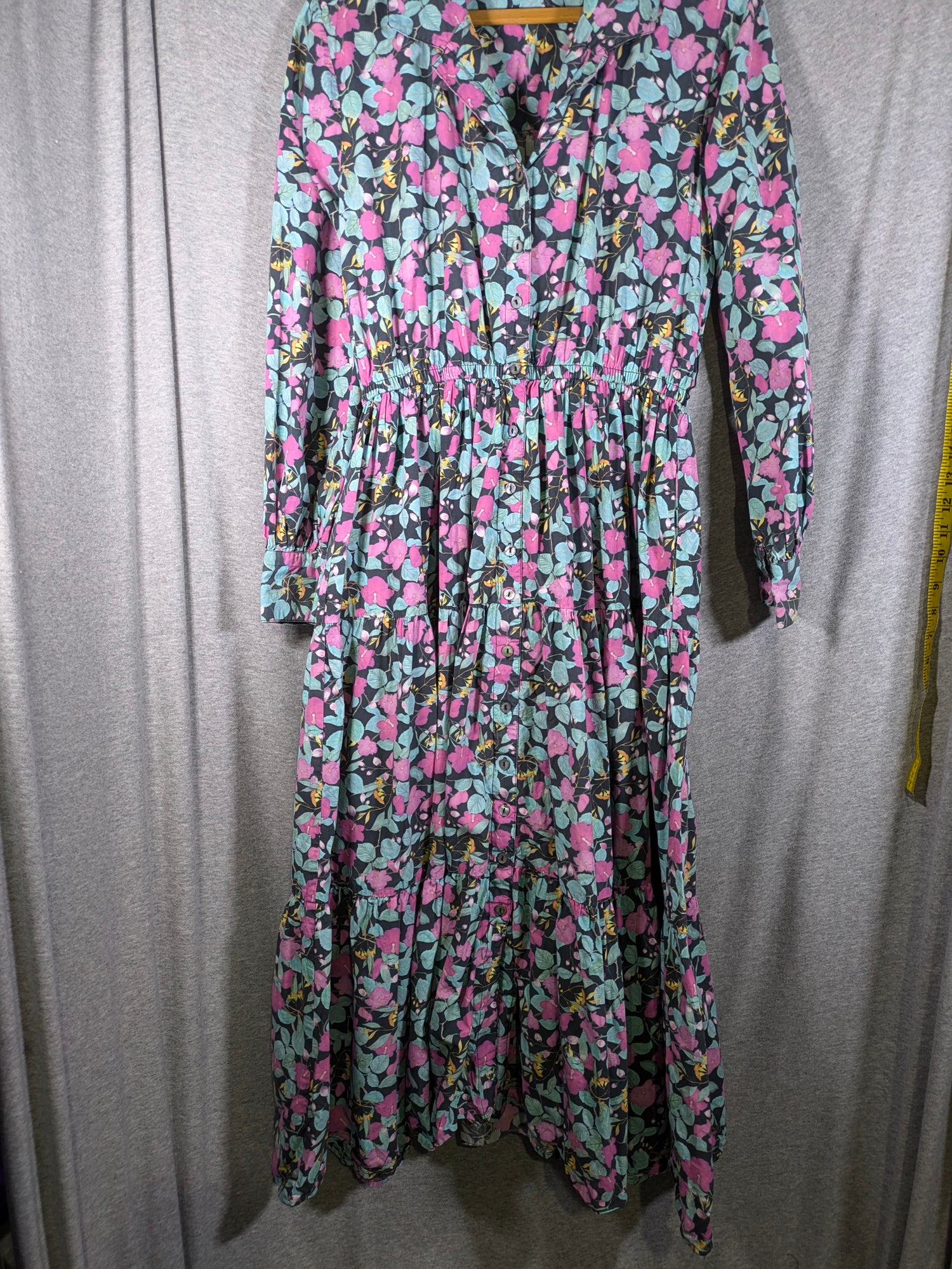 Roller Rabbit Manusa Sonora Poplin Maxi Dress - Floral - Black Multi - M/