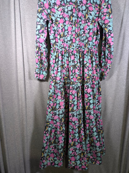 Roller Rabbit Manusa Sonora Poplin Maxi Dress - Floral - Black Multi - M/