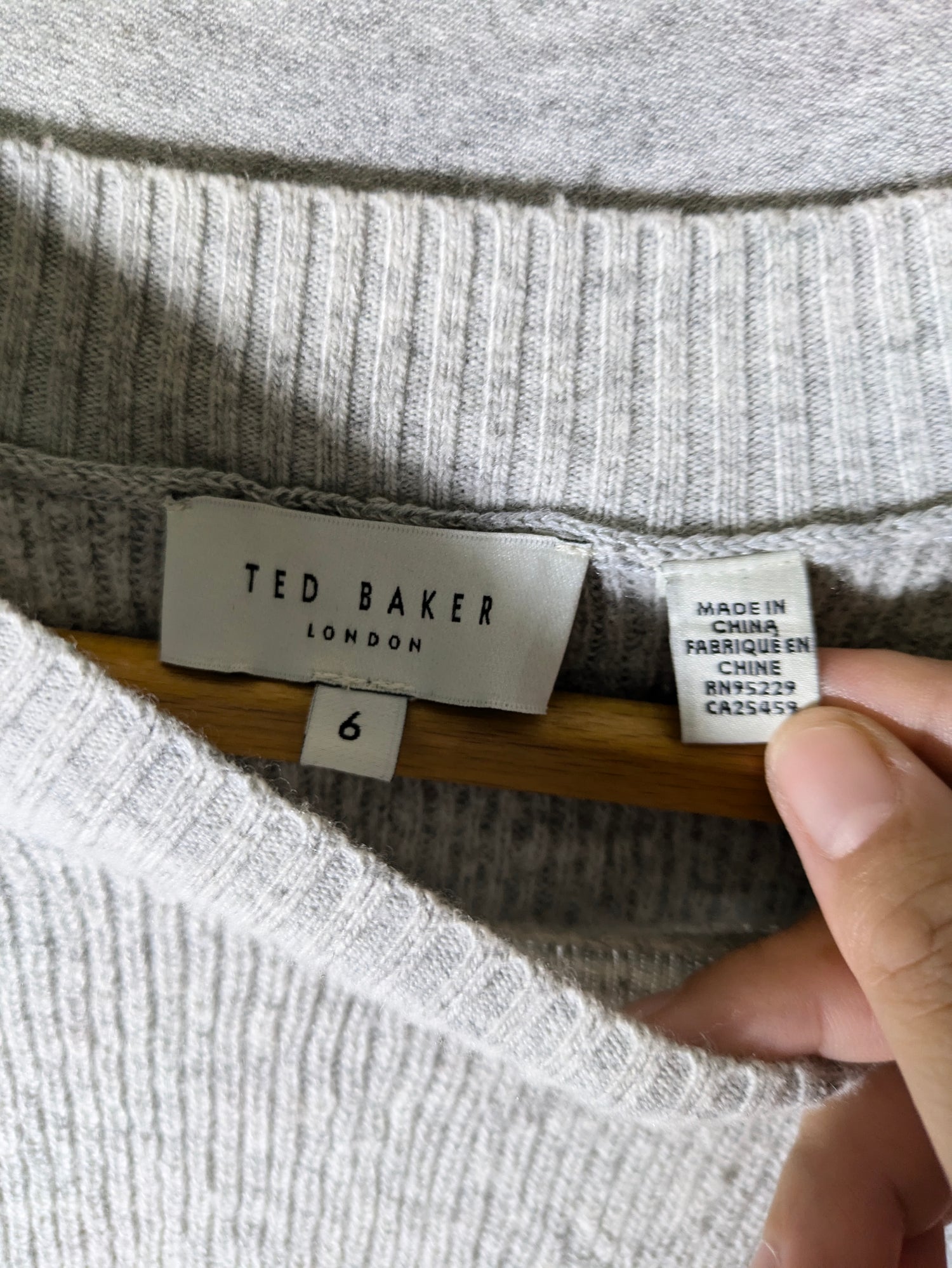 Ted Baker London Rashell Crewneck Wool Blend Sweater - /Gray - 14/