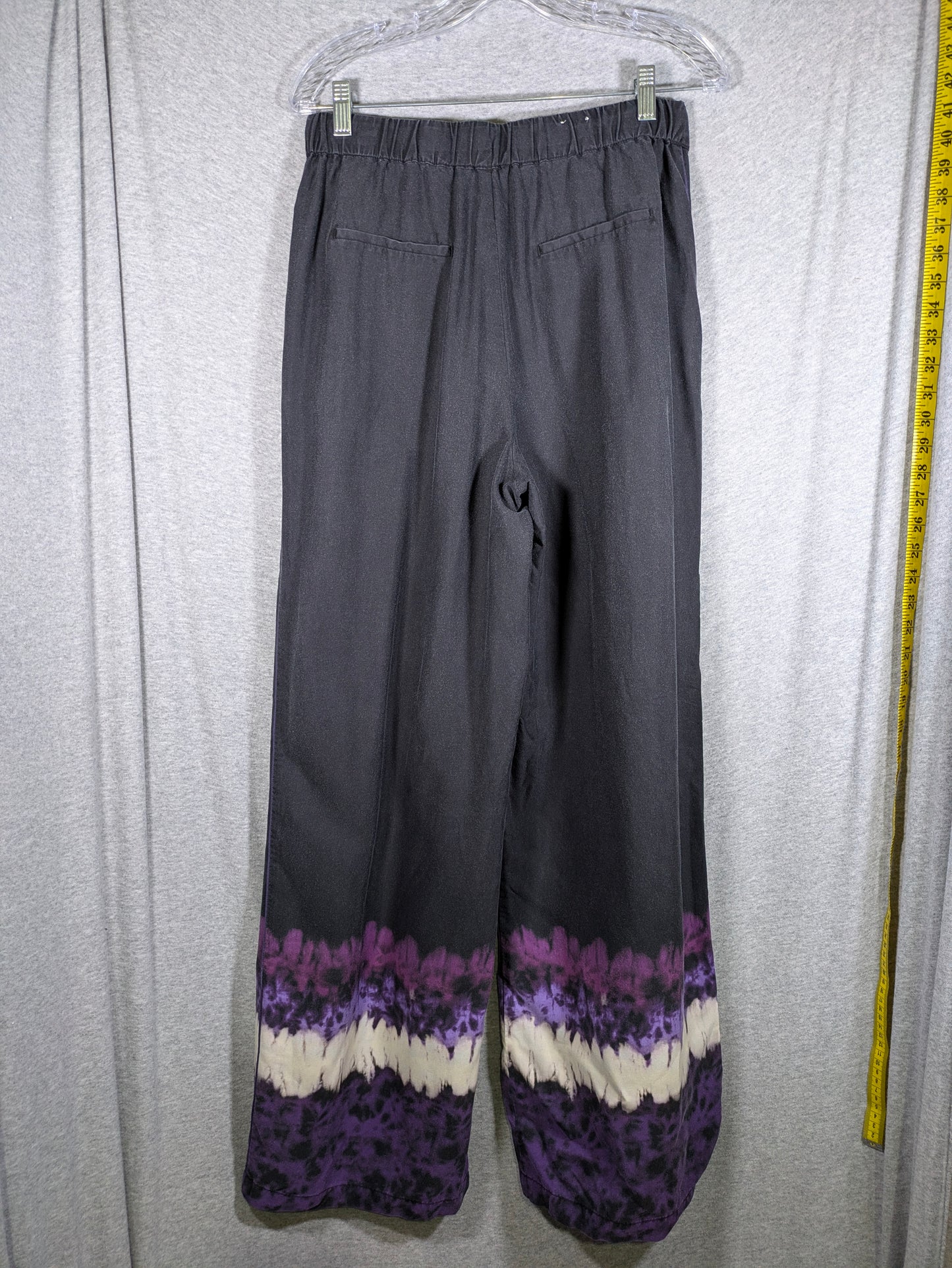 Scotch & Soda The Eleni High-Rise Wide Leg Pants - Tie Dye - Black Multi/Dip Dye Stripe - M/