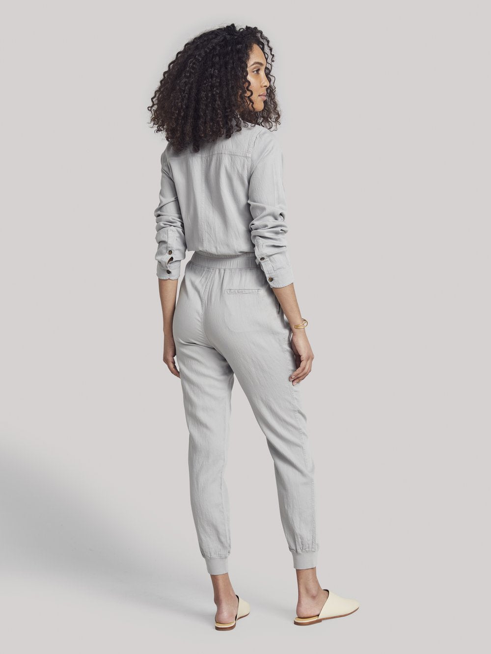 Faherty Arlie Day Button Front Jumpsuit - /Gray