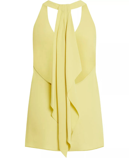 BCBG Maxazria Jazzie Drapey Halter Top - /Yellow - L