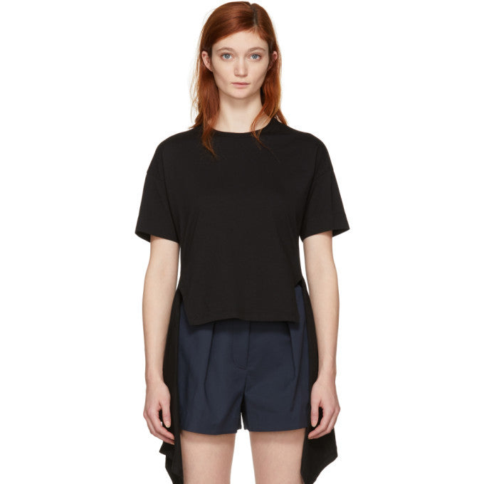 Cedric Charlier Elongated Hem Tee - Black