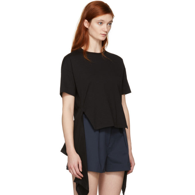 Cedric Charlier Elongated Hem Tee - Black