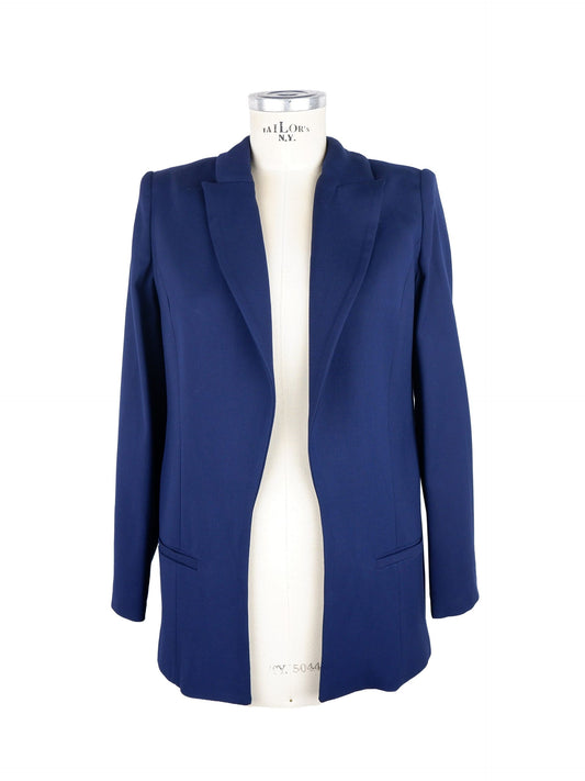 Elisabetta Franchi Elegant Blue Front-Open Jacket/IT40|S/Blue