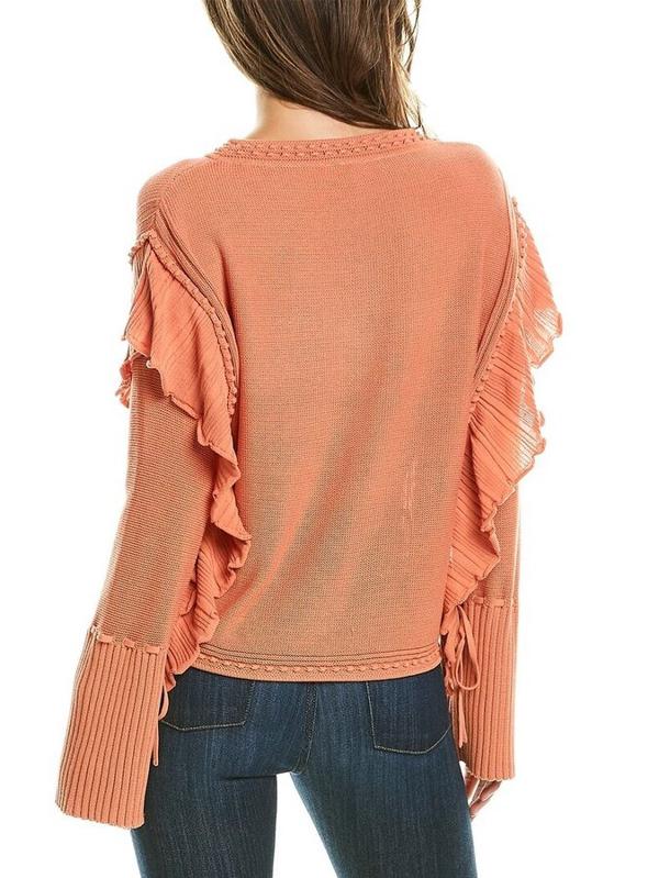 Rebecca Taylor Long Sleeve Pointelle Pullover - /Pink